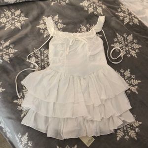 White Frilly Dress NWT XXS